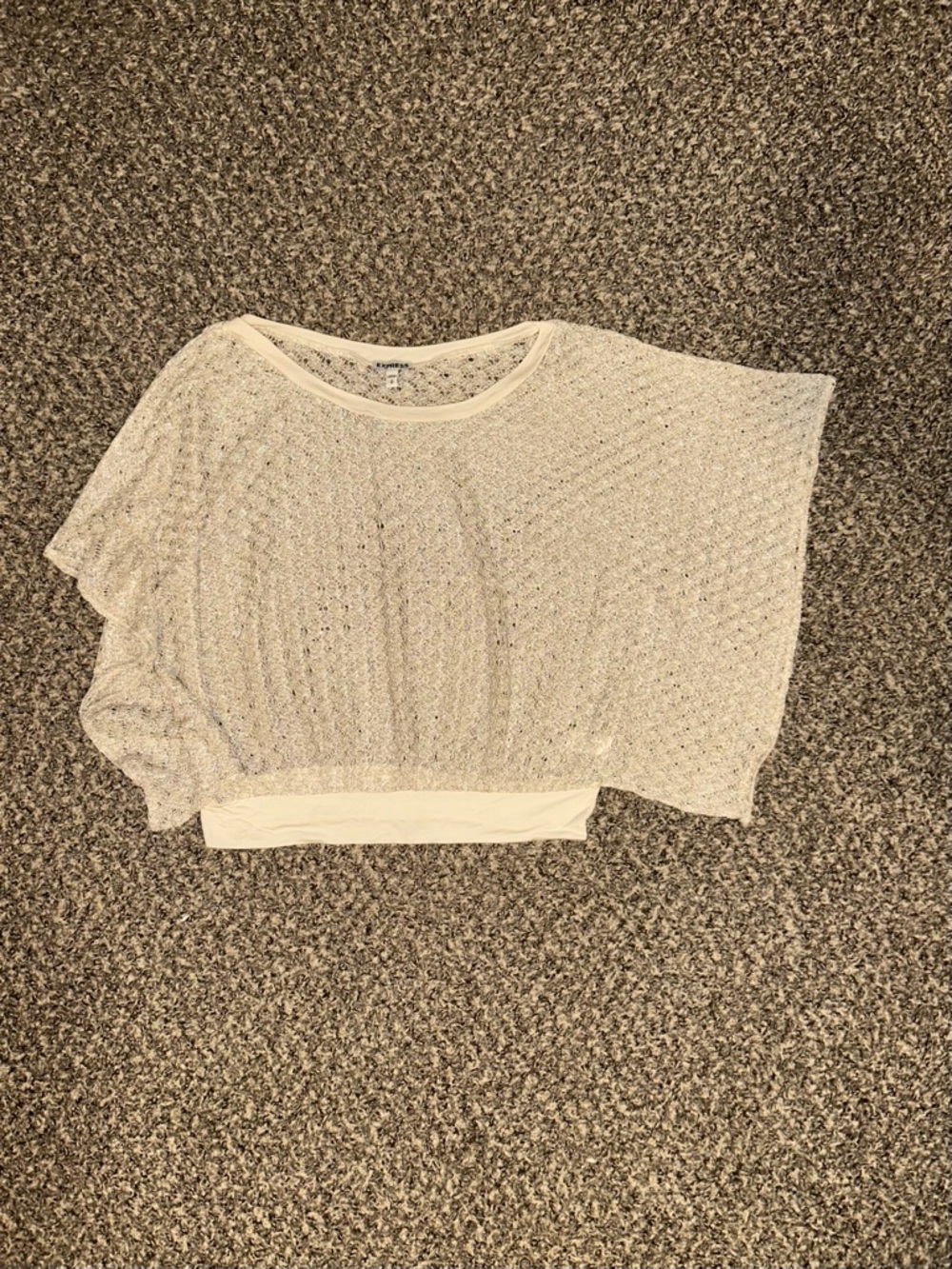Express 🦋 Metallic Macramé Butterfly Sleeve Blouse